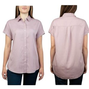 Tilley NWOT 100% Tencel lilac dusty purple button down casual shirt